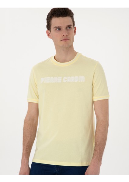 Erkek Sarı Regular Fit Tişört 50302582-VR044