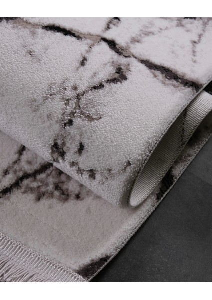 Bamboo Dark Koleksiyonu Akrilik Dokuma Saçaklı Halı 1510 Siyah modelleri