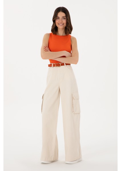 Kadın Ekru Pantolon (Jean) 50304313-VR019