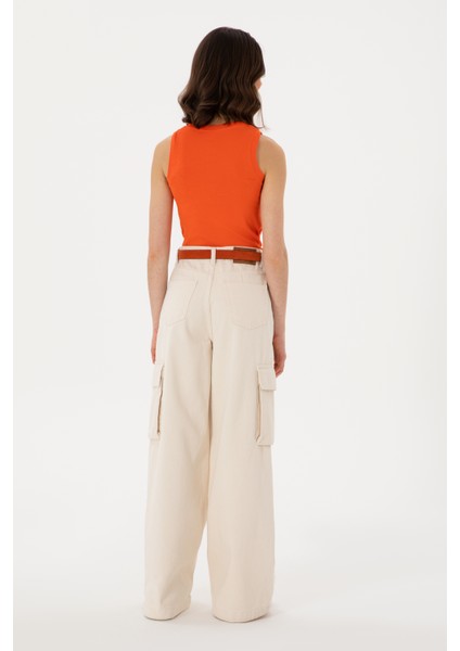 Kadın Ekru Pantolon (Jean) 50304313-VR019