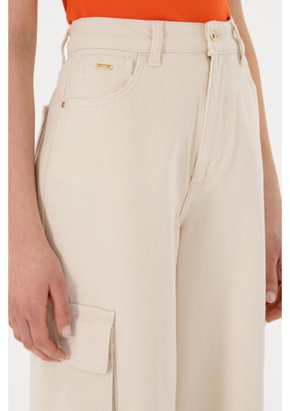 Kadın Ekru Pantolon (Jean) 50304313-VR019
