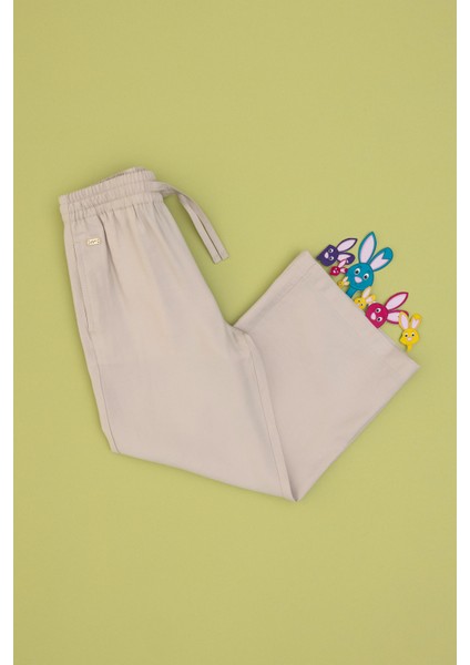 Kız Çocuk Bej Pantolon (Kanvas-Chino) 50309120-VR011