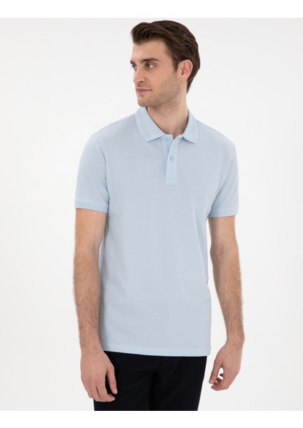 Erkek Açık Mavi Slim Fit Kıvrılmaz Polo Yaka Basic Tişört 50302561-VR003 modelleri