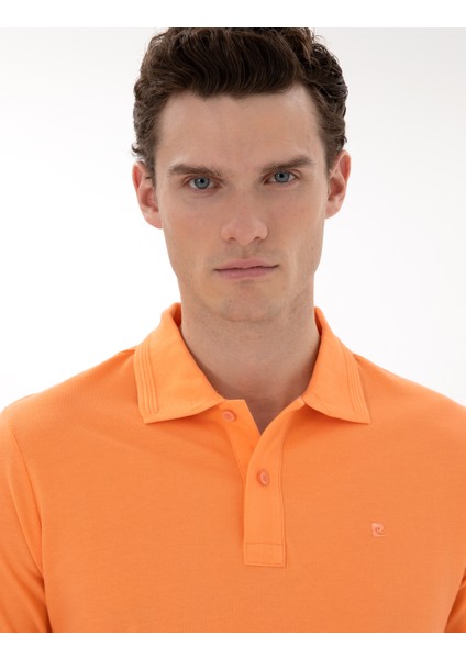 Erkek Turuncu Slim Fit Kıvrılmaz Polo Yaka Basic Tişört 50302561-VR186 fiyatları