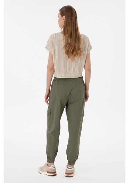 Kadın Koyu Haki Pantolon (Kanvas-Chino) 50300356-VR111