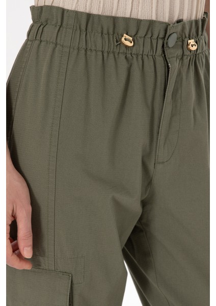 Kadın Koyu Haki Pantolon (Kanvas-Chino) 50300356-VR111