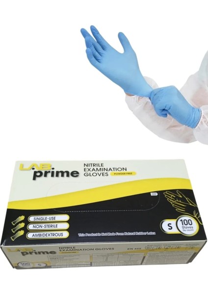 Nitril Eldiven Pudrasız Mavi Renk -- S Beden -- (5 Paket)