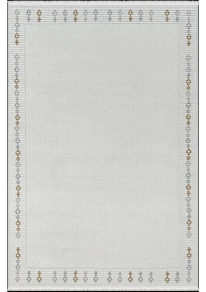 Pietra Koleksiyonu Dekoratif Modern Saçaklı Halı 8208 Sarı