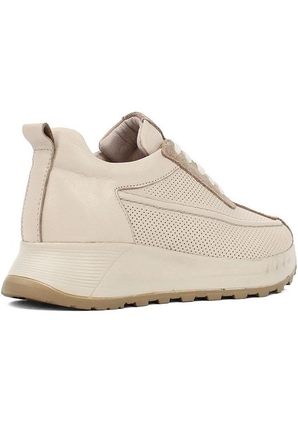 Kadın Vizon Bağcıklı Kalın Tabanlı Süet Deri Sneaker indirimleri