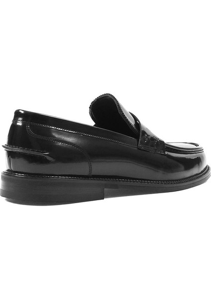 Erkek Siyah Açma Deri Loafer