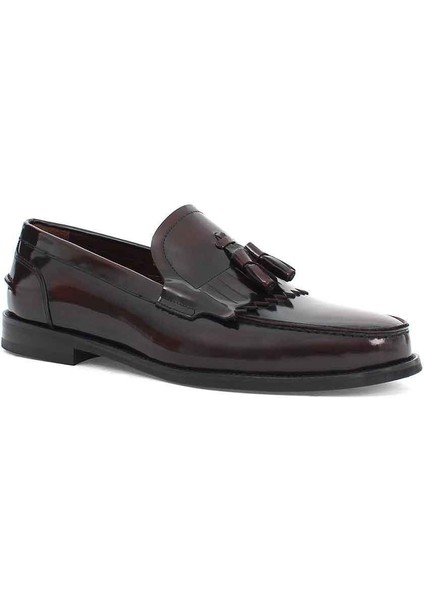 Erkek Bordo Püsküllü Açma Deri Loafer fiyatları