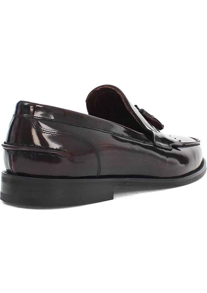Erkek Bordo Püsküllü Açma Deri Loafer fırsatları