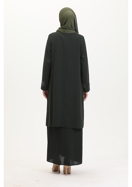 Büyük Beden Elbise Yelek Ikili Takım 6140-06 Haki indirimleri