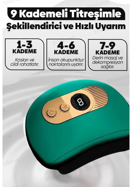 Doğal Bian Taşlı Gua Sha Masaj Taşı Isıtmalı Titreşimli 9 Kademeli Masaj Aleti Cilt Şekillendirme modelleri