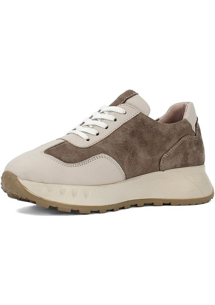 Kadın Vizon Bağcıklı Kalın Tabanlı Süet Deri Sneaker fırsatları
