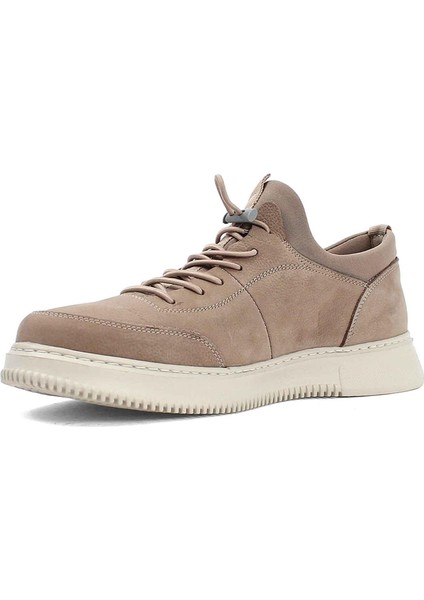 Erkek Vizon Kalın Tabanlı Nubuk Deri Sneaker
