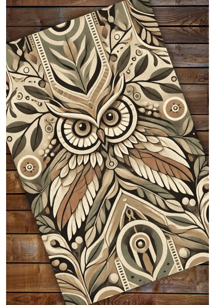 Baykuş Desenli Halı Dijital Baskılı Çiçek Desenli Halı Doğa Desenli Dokuma Tabanlı Kaymaz Halı Genç Odası Halısı modelleri