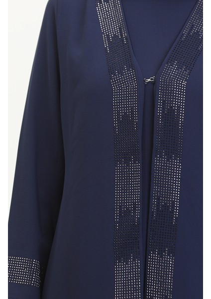 Büyük Beden Elbise Yelek Ikili Takım 6140-08 Lacivert fırsatları