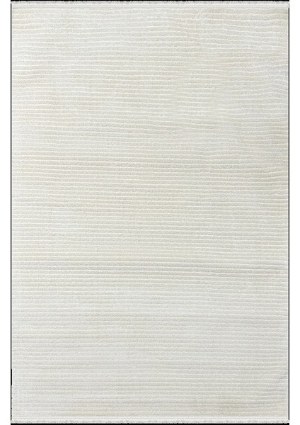Soft Koleksiyonu Modern Saçaklı Halı 8303 Krem
