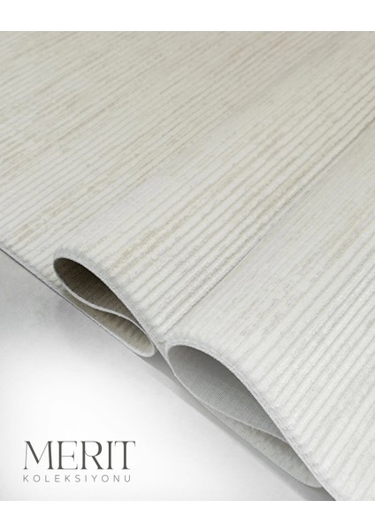 Merit Koleksiyonu Modern Saçaklı Halı 2754 Krem modelleri