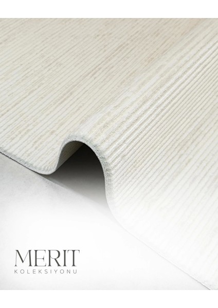 Merit Koleksiyonu Modern Saçaklı Halı 2754 Krem fırsatları
