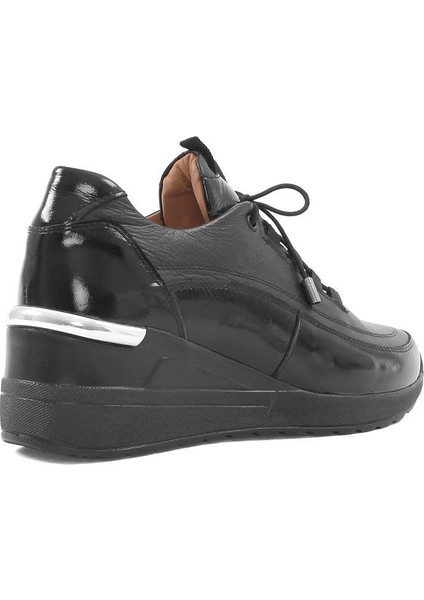 Kadın Siyah Dolgu Topuklu Rugan Deri Sneaker indirimleri