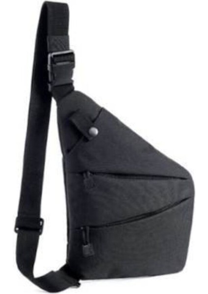 Unisex Siyah Çapraz Askılı Güvenlikli Anti Hırsız Bel Sırt Omuz Çantası
