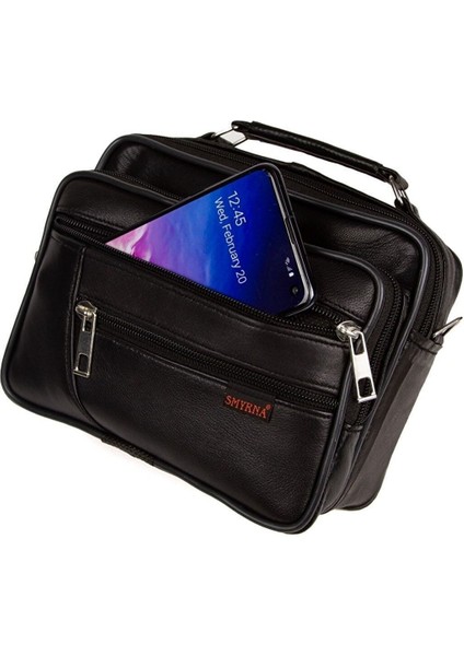 Şık Siyah Hakiki Deri Orta Boy El ve Omuz Çantası indirimleri