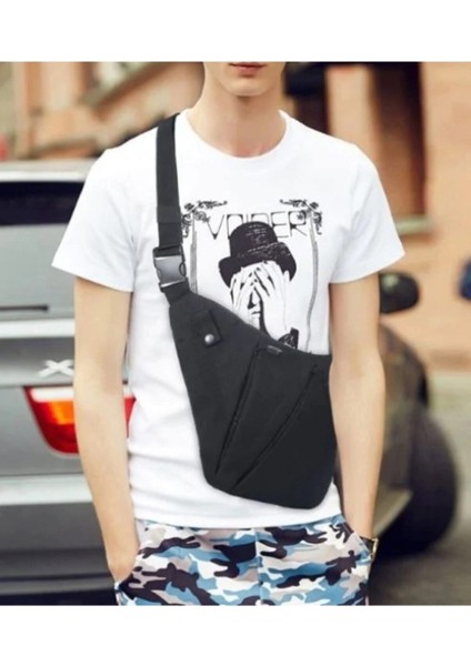 Unisex Siyah Çapraz Askılı Güvenlikli Anti Hırsız Bel Sırt Omuz Çantası indirimleri