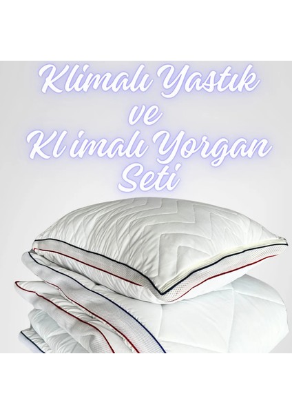 Klimalı Tek Kişilik Yorgan ve 1 Adet Klimalı Yastık Seti 50x70 cm, 4 Mevsim Kullanım fırsatları
