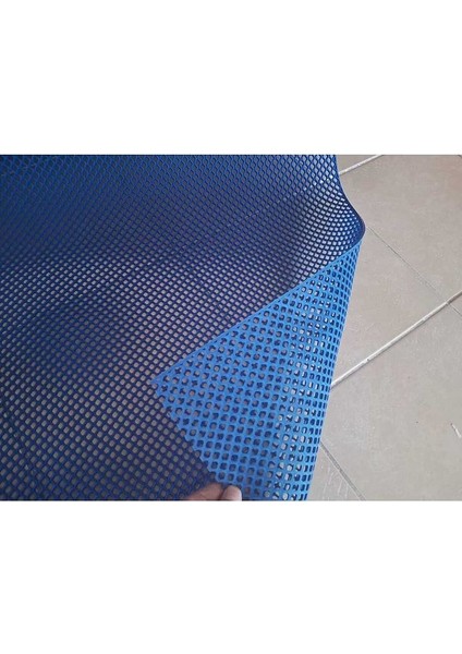 Pvc Paspas 120 x 250 cm Mavi Banyo Kaymaz Yer Zemin Matı S-Mat Zincir Desen