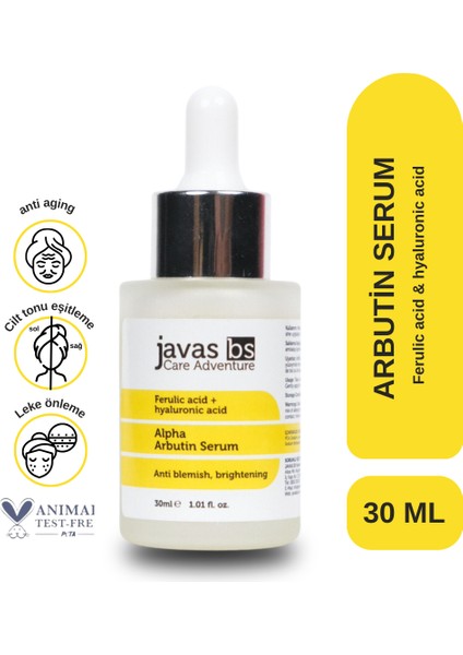 Cilt Tonu Eşitleyen Ferulic Acid & Hyaluronic Acid & Arbutin Serum