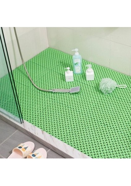 Pvc Paspas 120 x 300 cm Yeşil Banyo Kaymaz Yer Zemin Matı S-Mat Zincir Desen modelleri