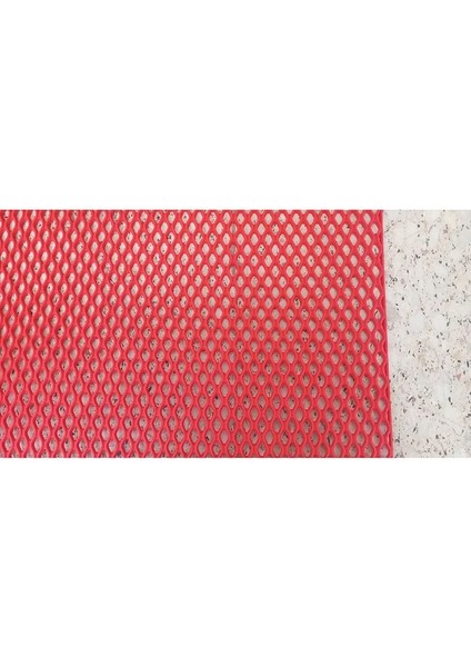 Pvc Paspas 90 x 450 cm Kırmızı Banyo Kaymaz Yer Zemin Matı S-Mat Zincir Desen