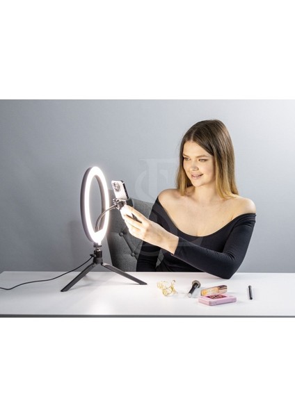 Ensiga Masa Ayaklı 10 Inç LED Ring Lıght Influencer Youtuber Tiktok Telefon Tutucu Makyaj Işığı fiyatları