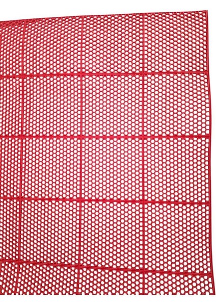Pvc Kare Paspas 120 x 600 cm Kırmızı Banyo Kaymaz Yer Zemin Matı