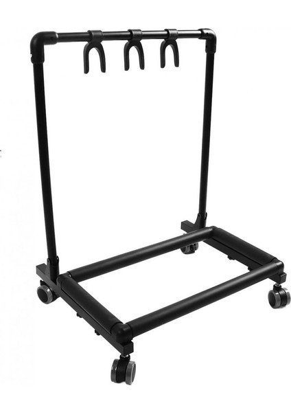 Tekerlekli Yatay Üçlü Gitar Standı