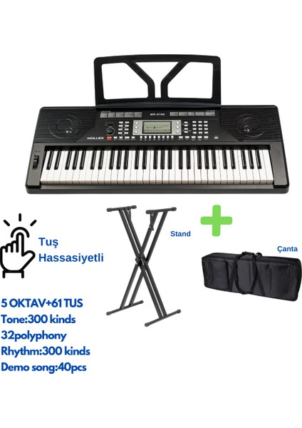 MK-6186 61 Tuş Org +Stand+Çanta
