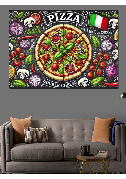 Pizza Aşkı Posteri Dekoratif Kanvas - Mdf Ahşap Tablo
