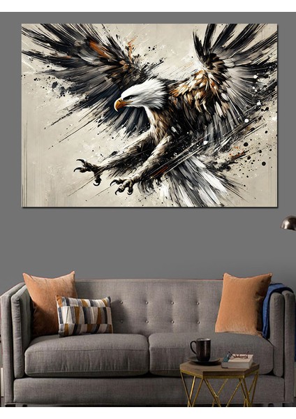 Uçan Yırtıcı Kuş Dekoratif Kanvas - Mdf Ahşap Tablo fiyatları