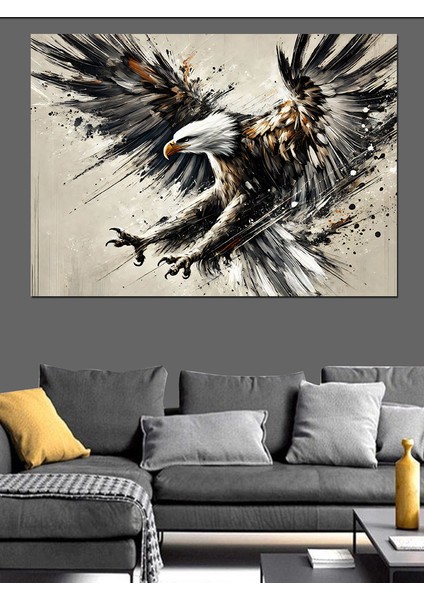 Uçan Yırtıcı Kuş Dekoratif Kanvas - Mdf Ahşap Tablo fırsatları