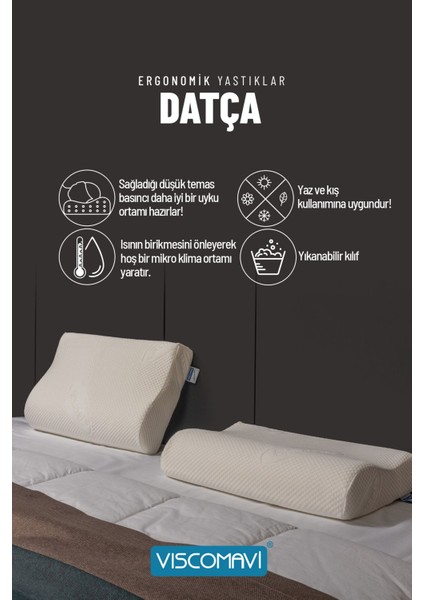 Datça Ortopedik Visco Yastık Ergonomik Hafızalı Visco Yastık