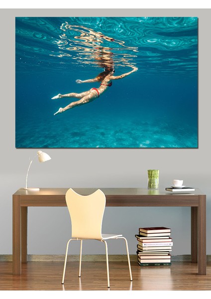 Denizde Yüzme Keyfi Dekoratif Kanvas - Mdf Ahşap Tablo modelleri