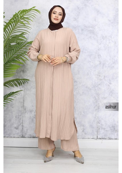 Merve Pamuklu Umre Takımı Bej modelleri