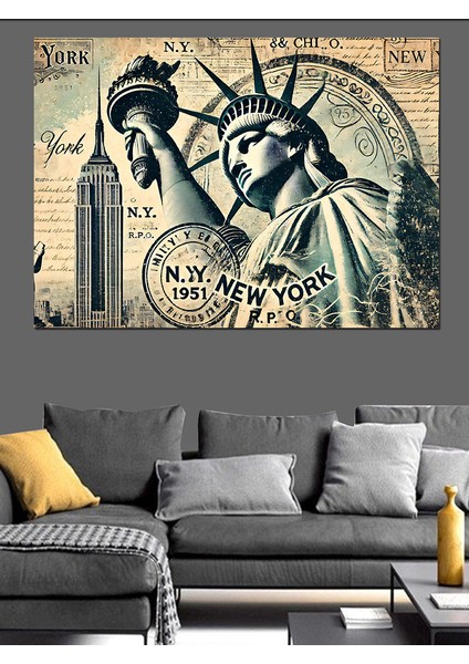 New York Portresi Dekoratif Kanvas - Mdf Ahşap Tablo