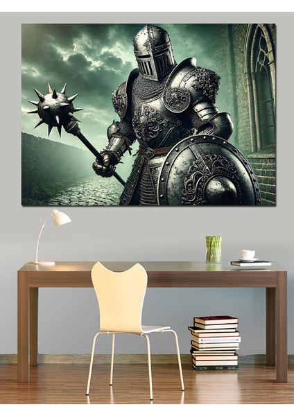 Şövalye Zırhı ve Kalkan Dekoratif Kanvas - Mdf Ahşap Tablo modelleri
