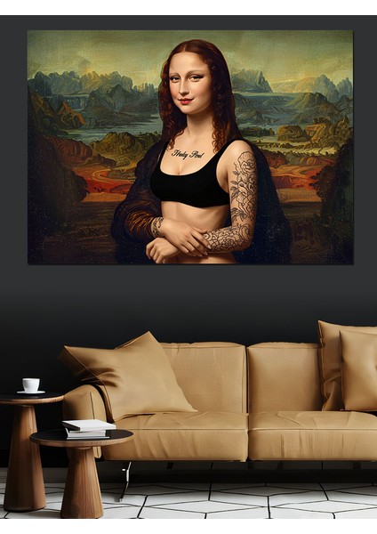Modern Mona Lisa Dekoratif Kanvas - Mdf Ahşap Tablo