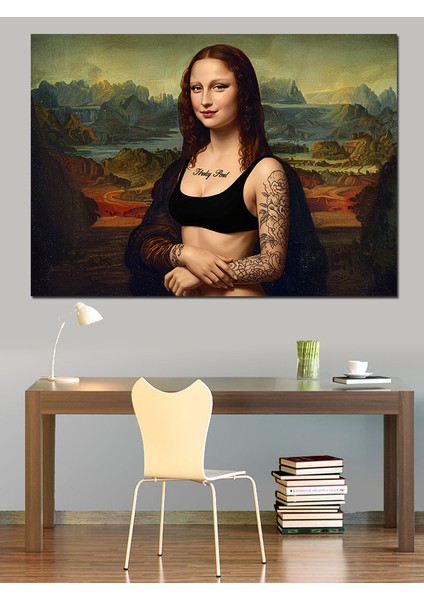 Modern Mona Lisa Dekoratif Kanvas - Mdf Ahşap Tablo fırsatları