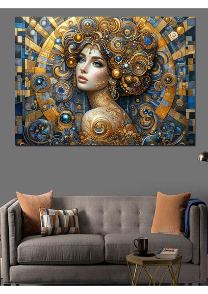 Altın Kadın Büyüsü Dekoratif Kanvas - Mdf Ahşap Tablo