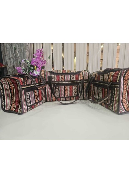 Renkli 3'lü şık çanta seti, modern ve kullanışlı tasarım, orta boy, ören materyal fiyatları